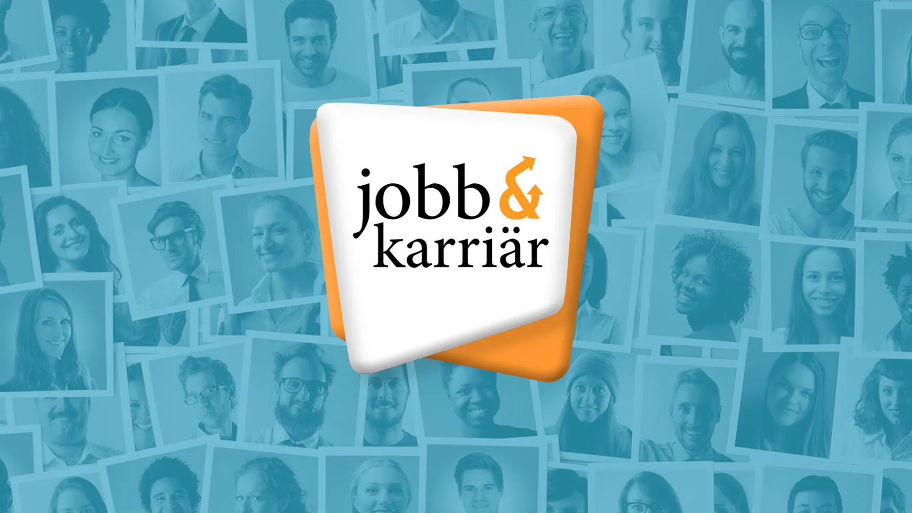 Jobb & Karriär kundcase hos Lean Designs. Bild på logotyp för Jobb & Karriär på en blå bakgrund